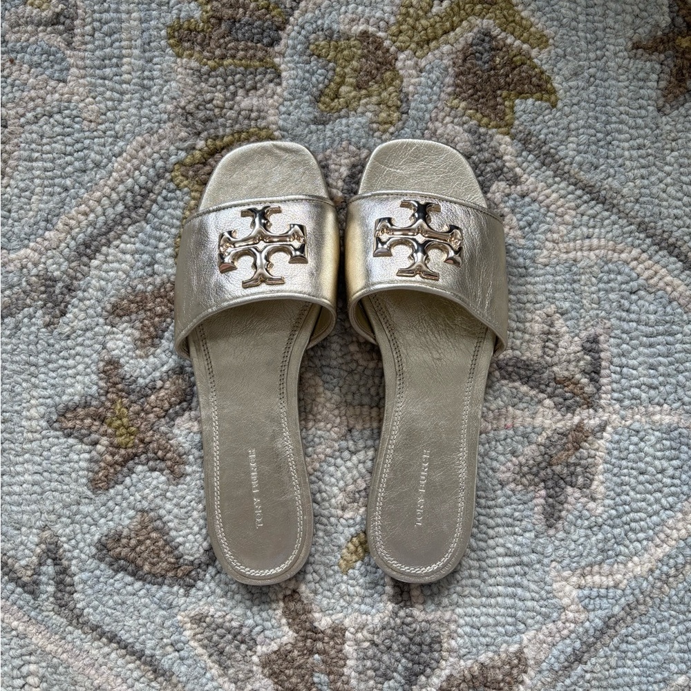 Tory Burch Silver Metallic Sandals